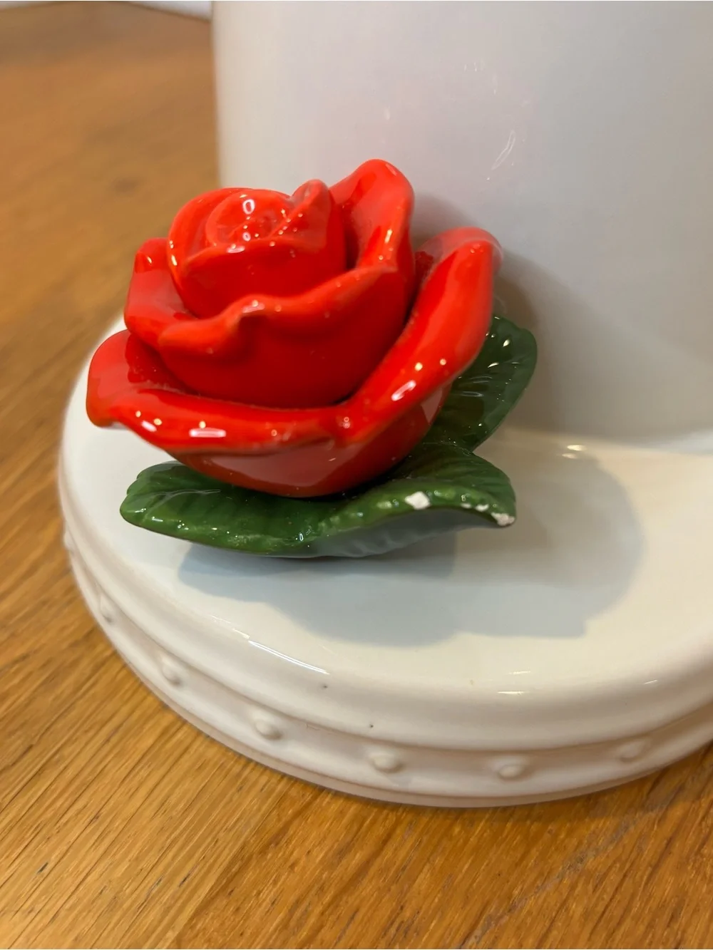 Nora Fleming Utensil Holder With a Minis Hole Off White Stoneware ROSE READ